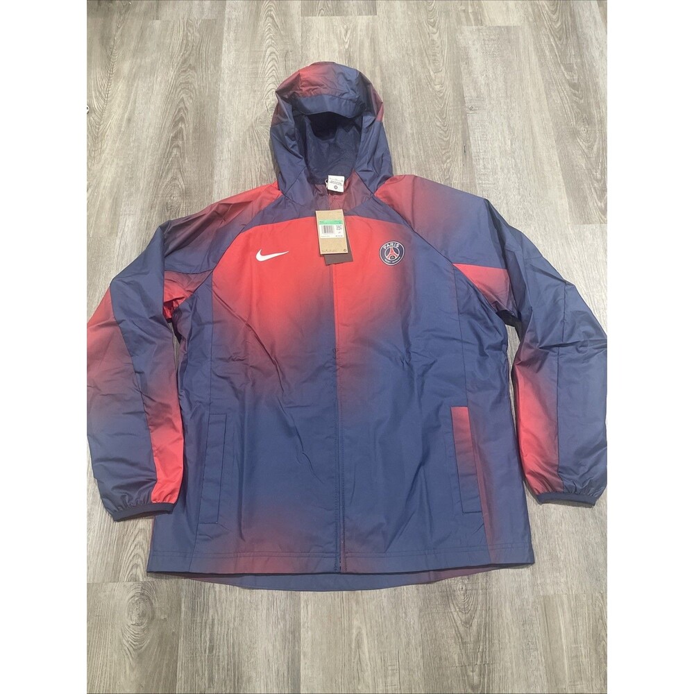 Men's Nike PSG Paris Saint-Germain Gradient Blue Rain Jacket DV5177-410 Size XL